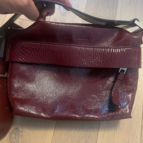 All Saints Patent Leather Crossbody Bag with Adjustable Strap - Picture 9 of 10
